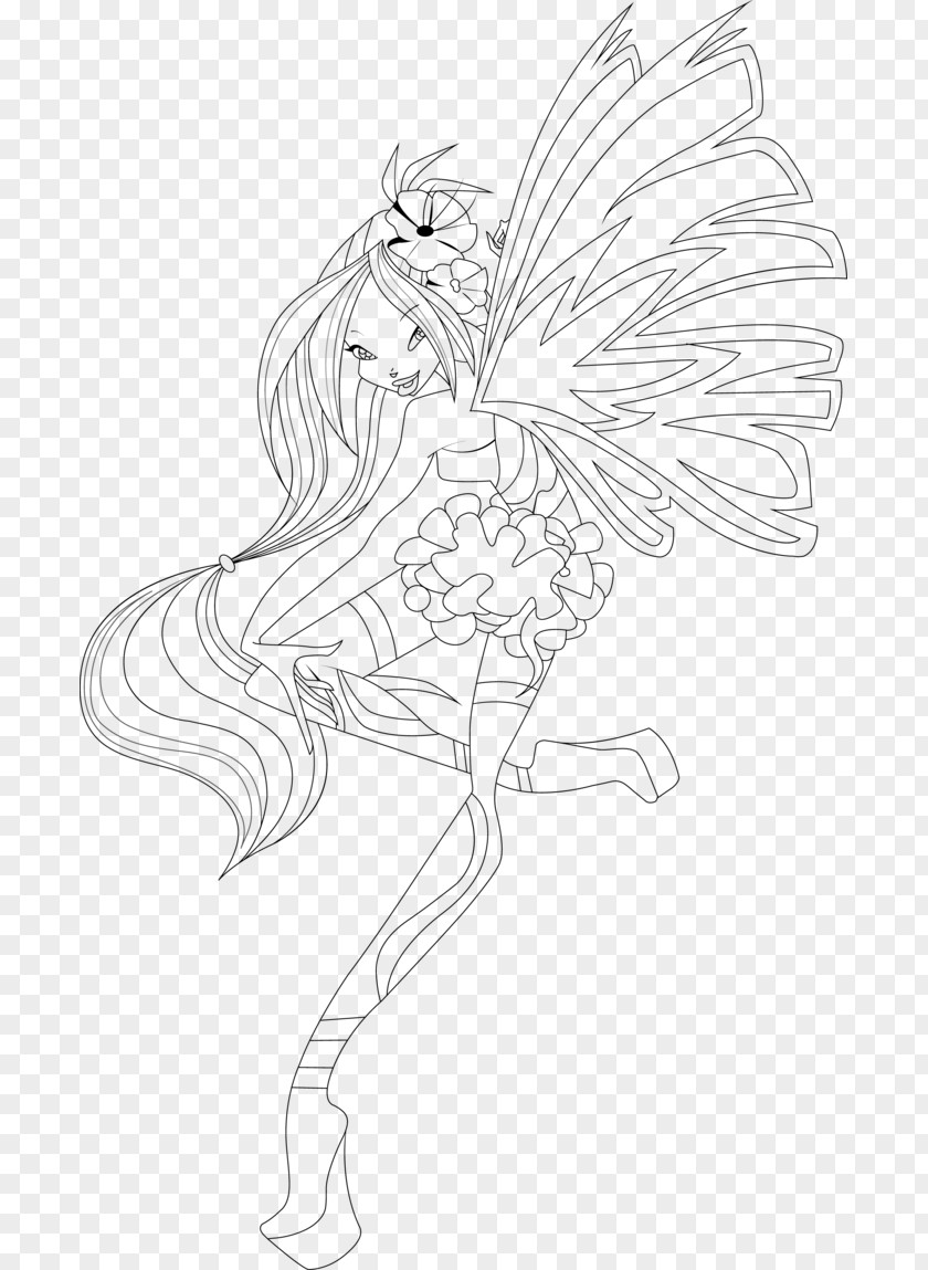 Fairy Coloring Book Line Art Drawing PNG