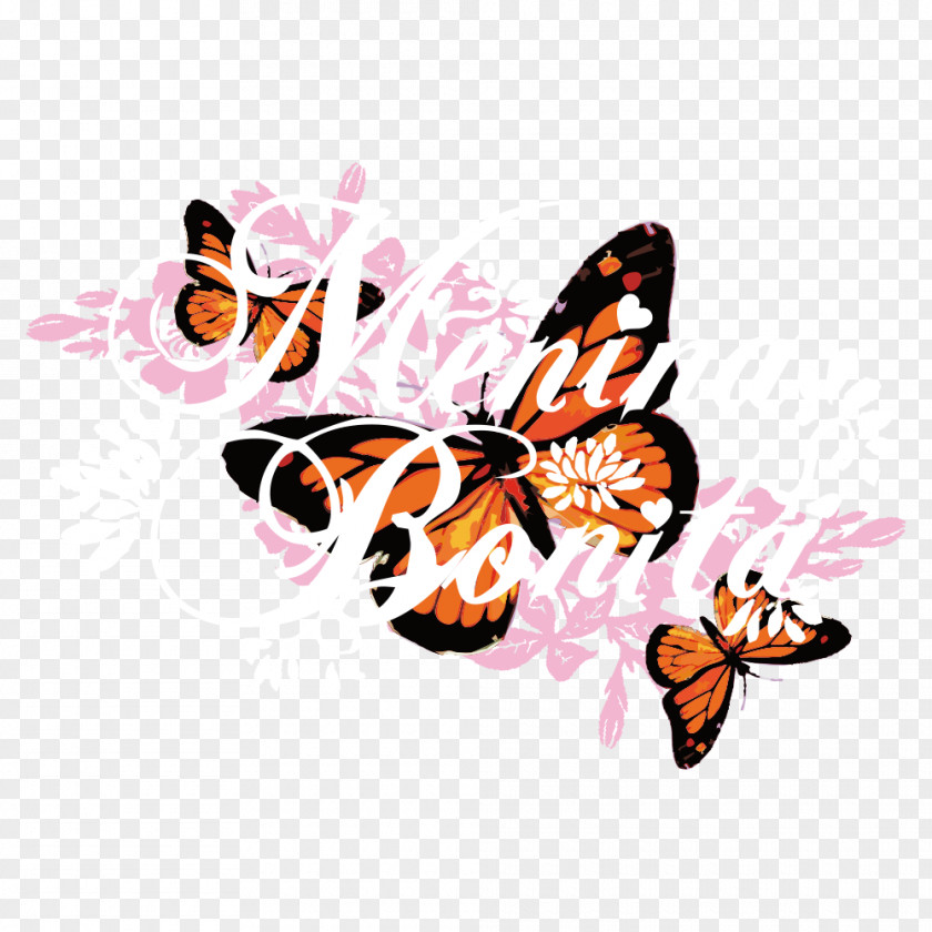 Vector Butterfly Print Monarch T-shirt PNG