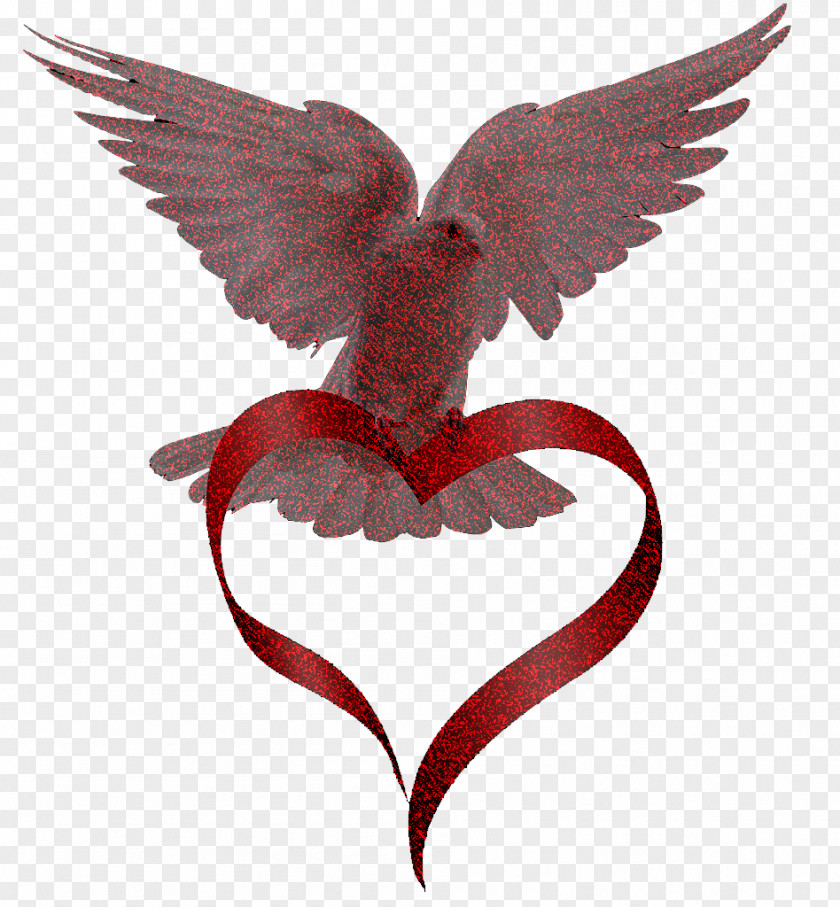 Hummingbird Wing Valentines Day Heart PNG