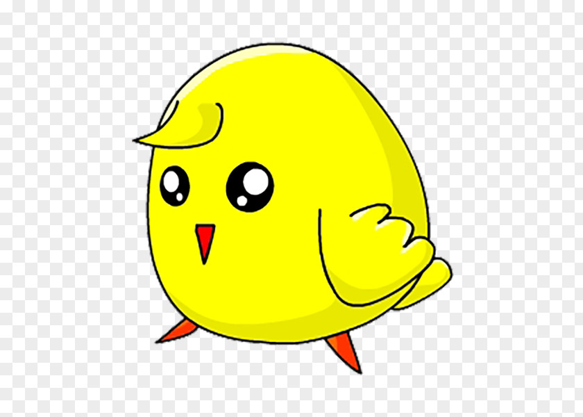 One Eye Bright Yellow Chicken Cartoon PNG