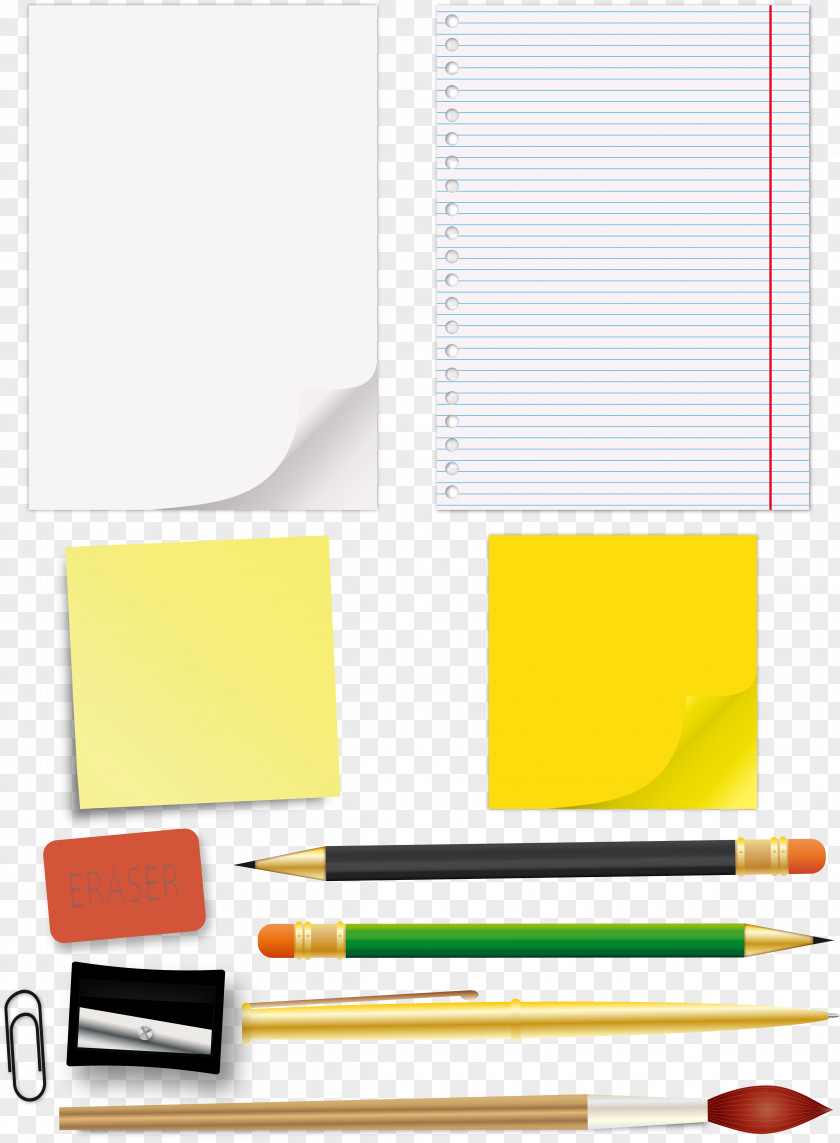 Educational Stationery Paper Office Supplies Pencil School PNG