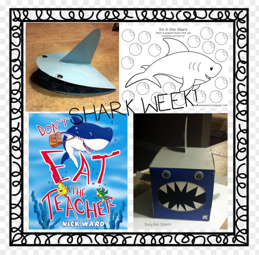 Shark Week Don't Eat The Teacher! Blue Eating Spinner PNG