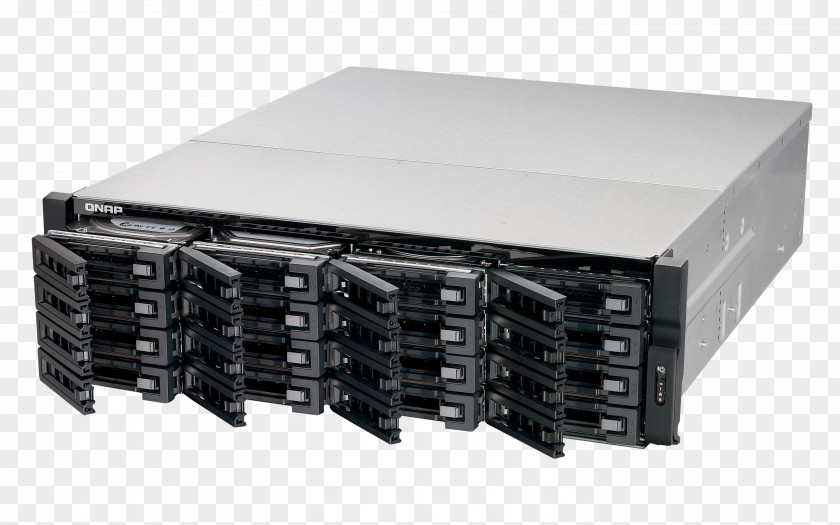 NAS & Storage Servers (HDD, SSD, Serial ATA II, III, 2.5/3.5', 0, 1, 5, 6, 10, J Attached SCSI QNAP Systems, Inc.Others Network Systems TS-EC1680U R2 Rack (3U) Ethernet LAN Black,Grey PNG