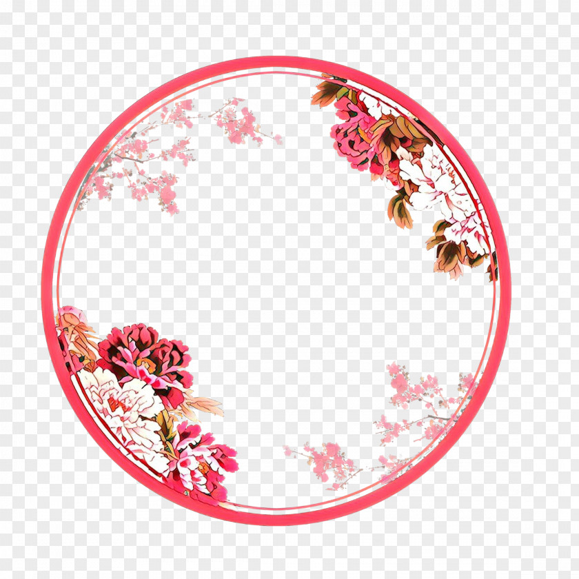 Oval Blossom Floral Design PNG