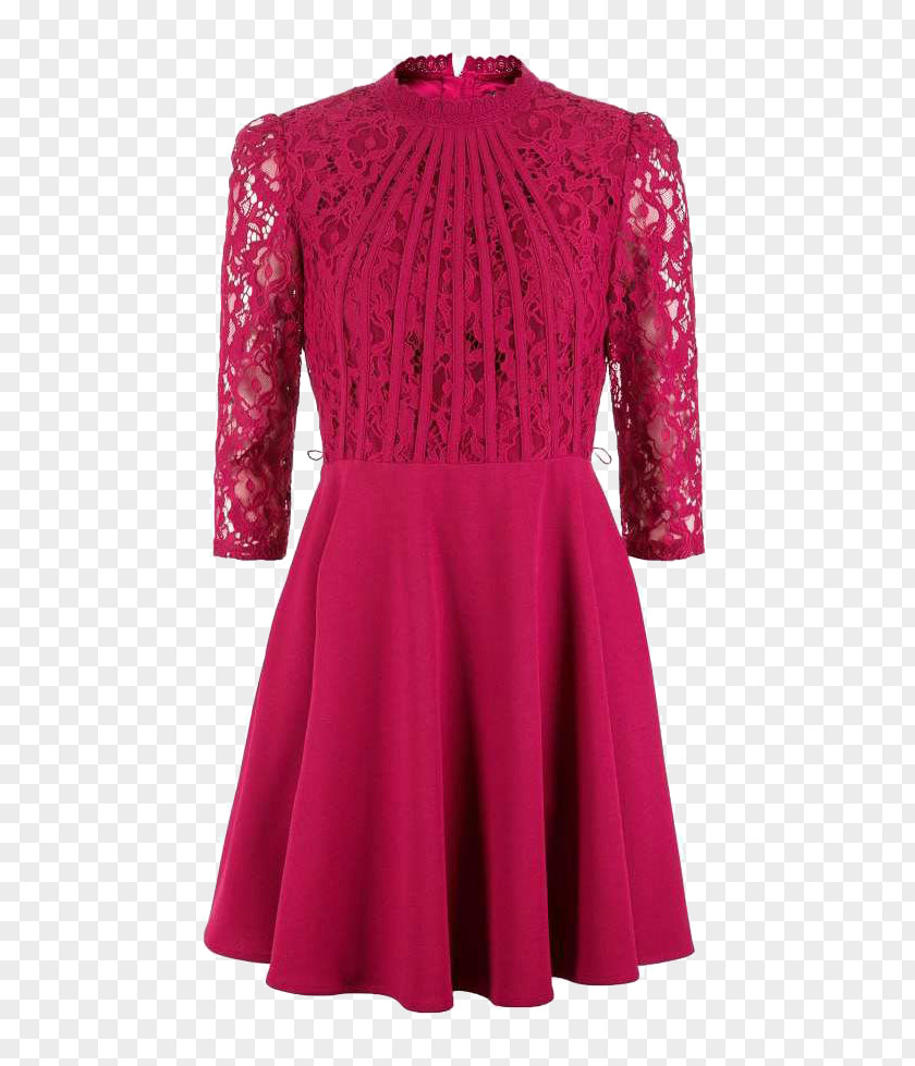 Wine Red Dress Skirt Collar Formal Wear PNG