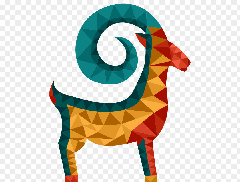 Vector Hand-drawn Geometric Goat Sheep Geometry Polygon PNG