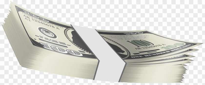 100 Dollars Wad Clip Art Image Brand Cash Product Angle PNG