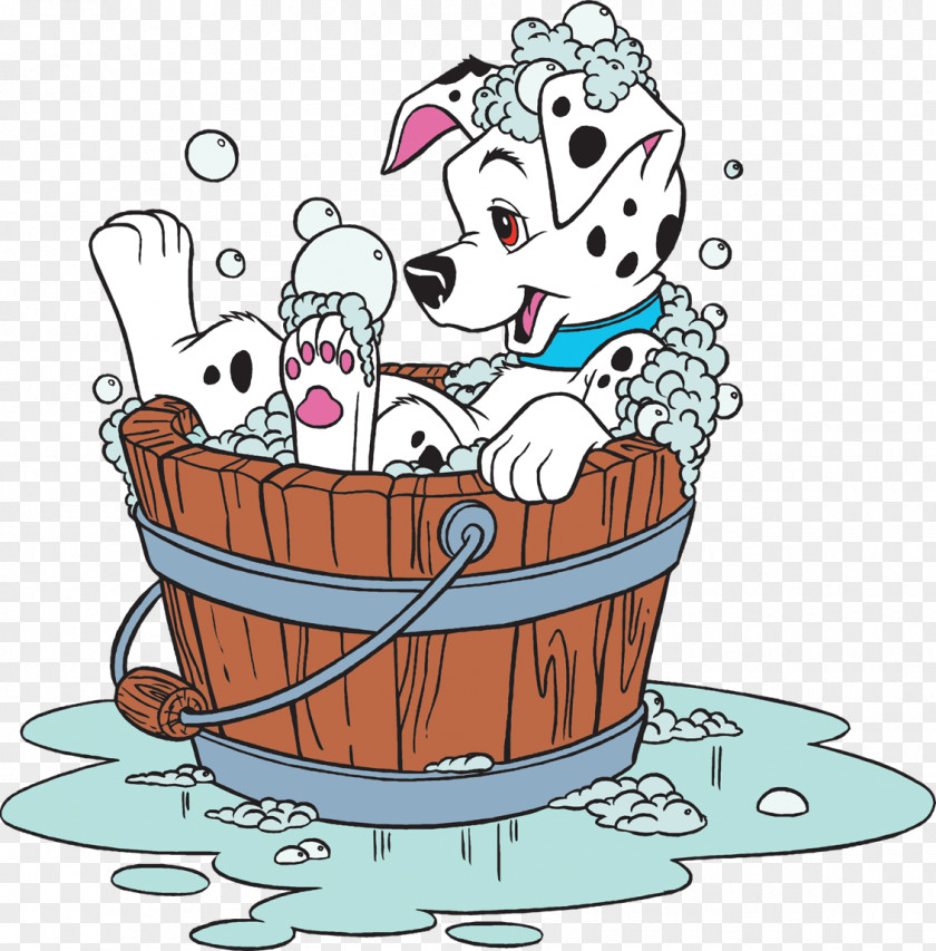 Bathtub Dalmatian Dog Puppy Grooming Bathing Animation PNG