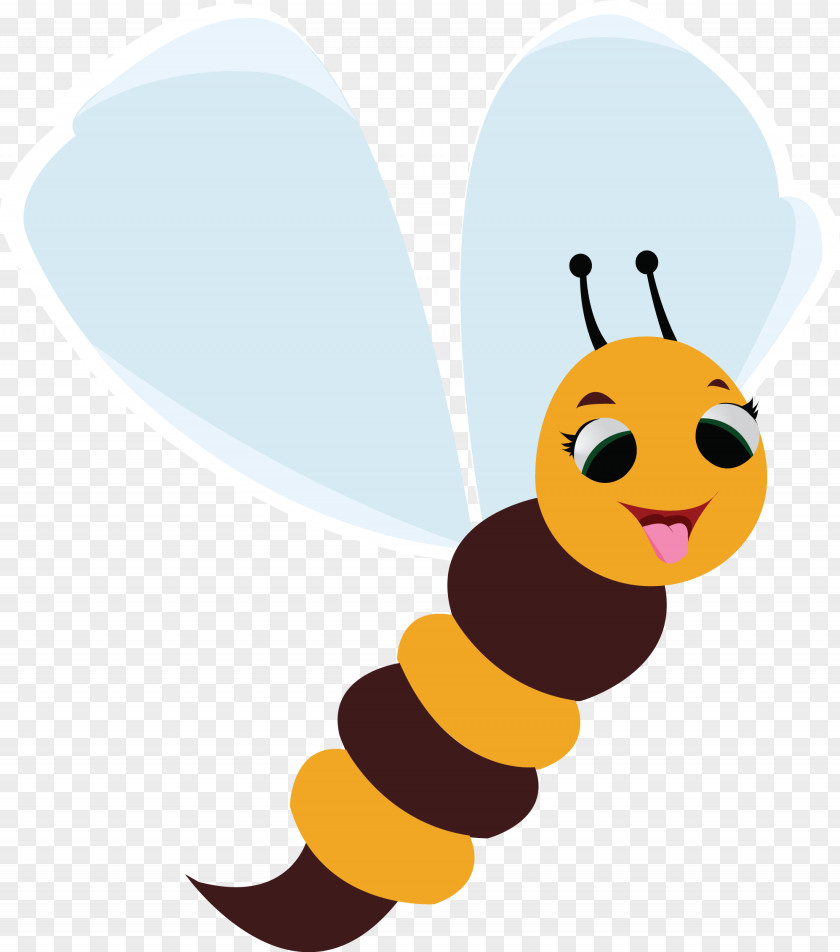 Cartoon Flying Bee Vector Honey Euclidean PNG