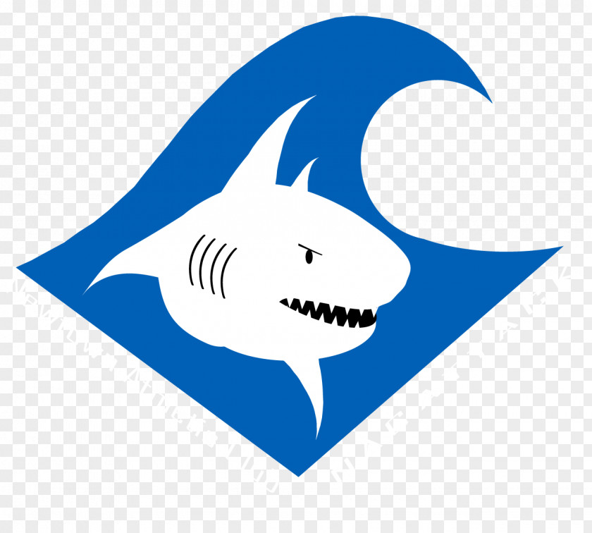 Smile Electric Blue Shark Logo PNG