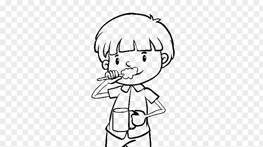 Child Drawing Tooth Brushing Clip Art PNG