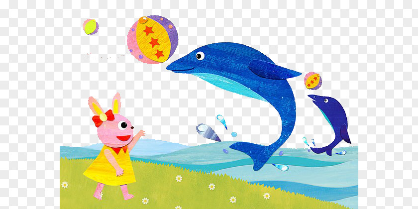 Dolphins And Rabbits Dolphin Photography Illustration PNG