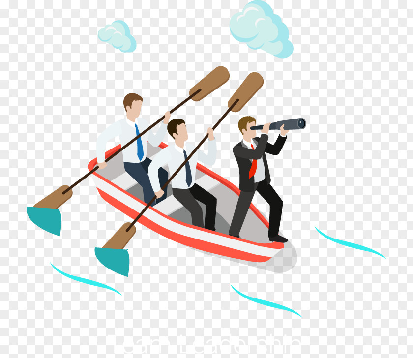 Rowed Business People Vector PNG