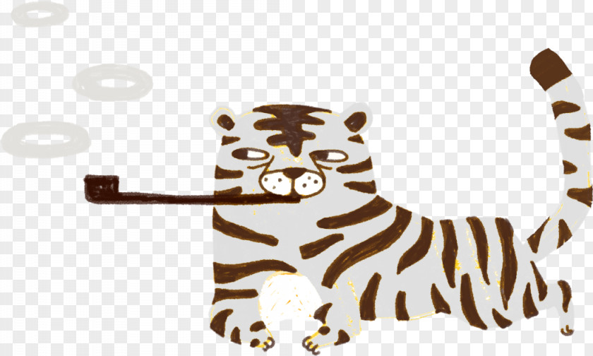 Tiger Illustration Smoking Cartoon PNG