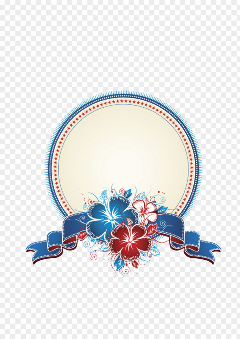 Blue Flowers Text Frame Picture Flower Clip Art PNG