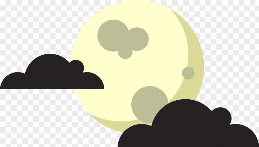 Cartoon Moon Clouds Illustration PNG
