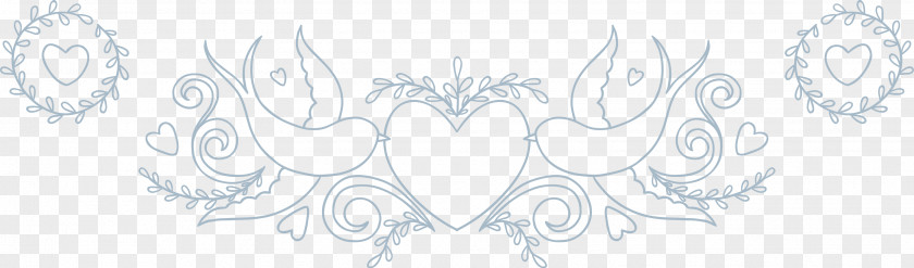 Creative Hand-painted Love Black And White Pattern PNG