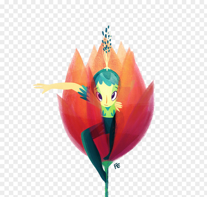 Figure Lovely Hand-painted Flower Fairies PNG