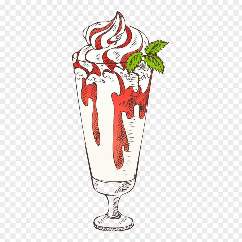 Ice Cream Milkshake Cocktail Illustration PNG