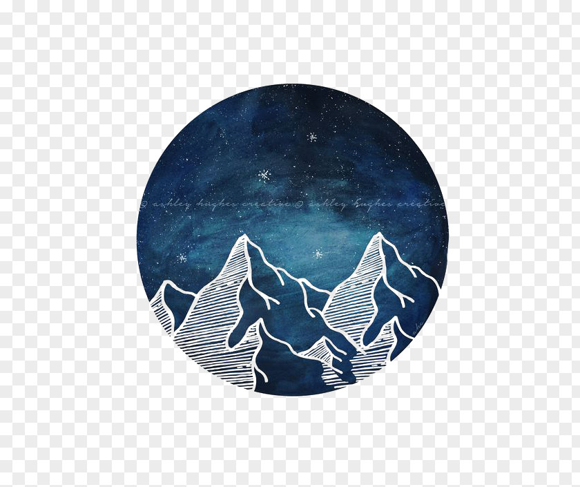 Creative Hand-painted Mountains Art Watercolor Painting Drawing Printmaking PNG