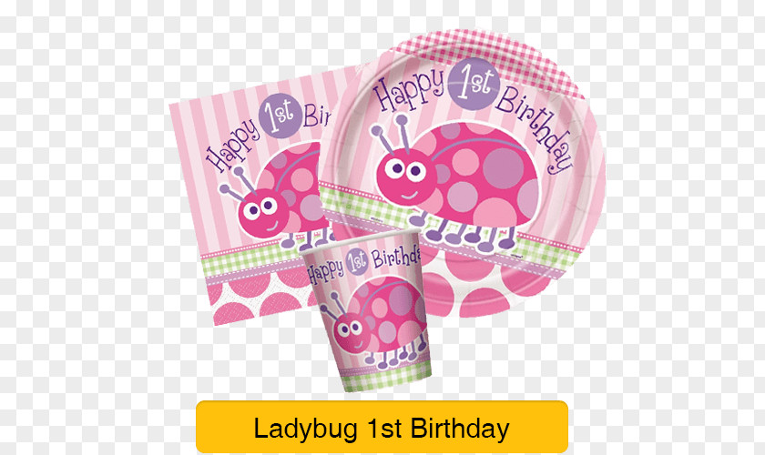 Ladybug 1st Birthday Party Paper Balloon Plate PNG