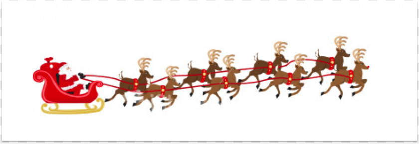 Santa Sleigh Claus's Reindeer Sled Clip Art PNG