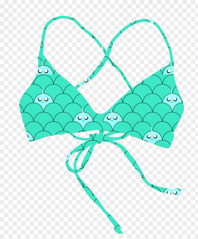 Sea Grape Top Turquoise Swimsuit PNG