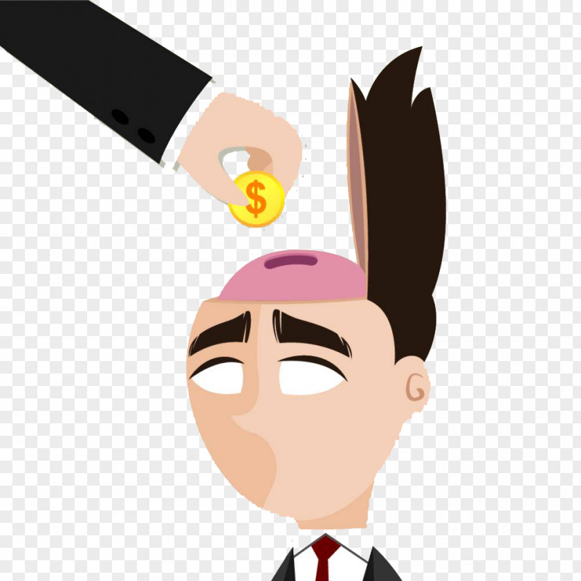 Throw Gold Coins Into The Head Cartoon Royalty-free Photography Illustration PNG