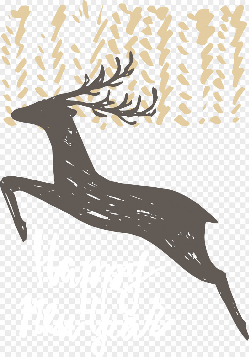 Vector Hand-painted Black Deer Posters Poster Euclidean PNG