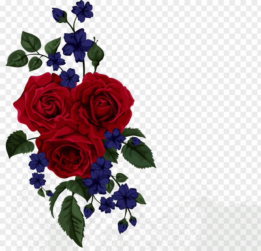 Bouquet Of Red Roses Decorated Beach Rose Flower PNG