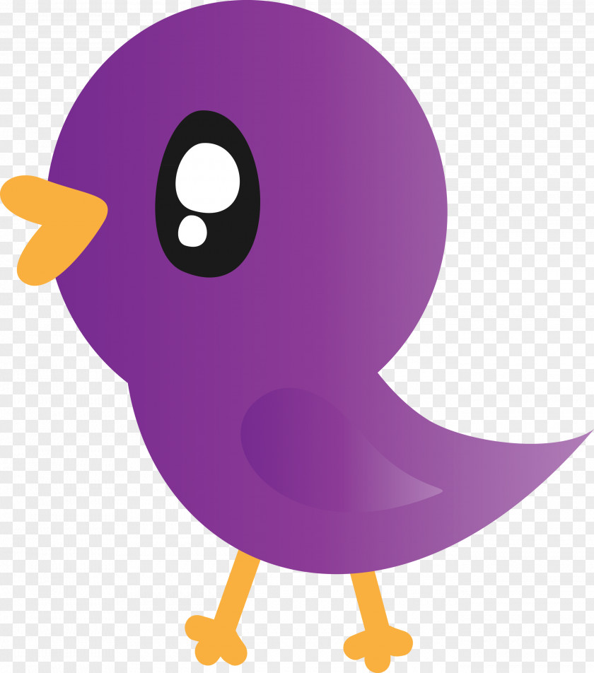 Violet Purple Cartoon Beak Bird PNG