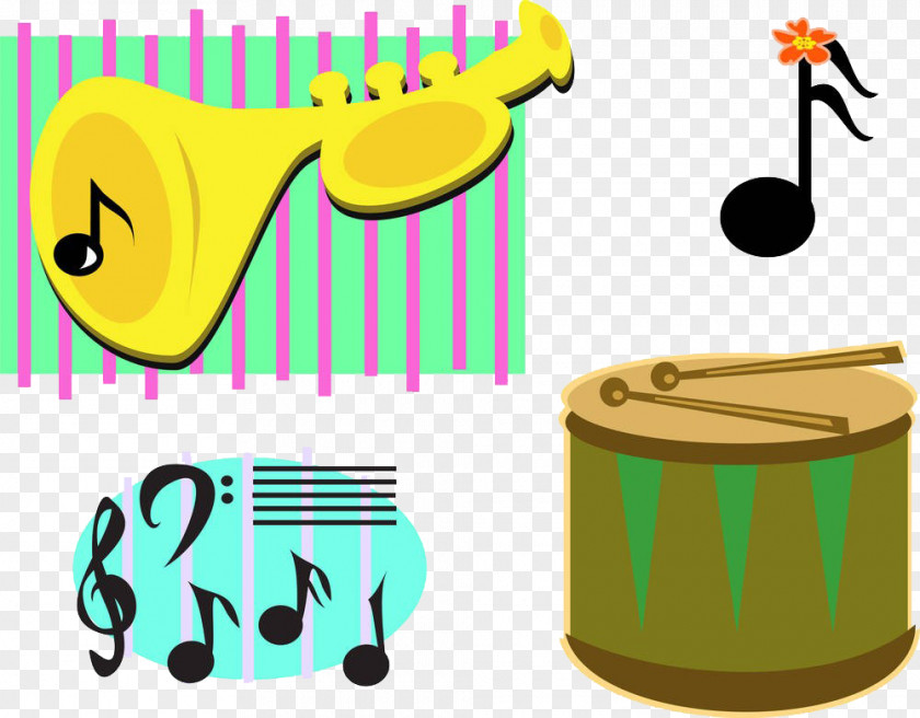 Hand-painted Notes Drums Royalty-free Clip Art PNG