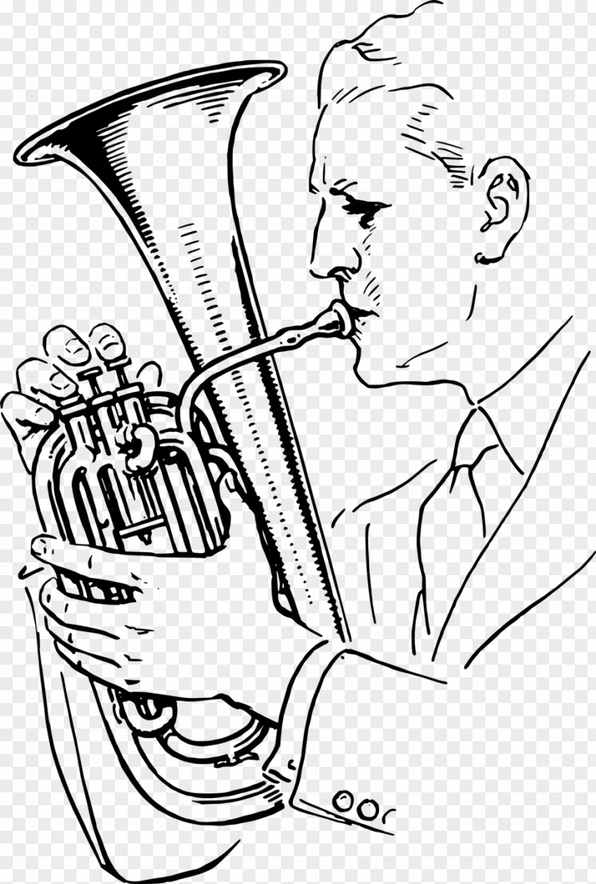 Musical Instruments Drawing Line Art Trumpet PNG