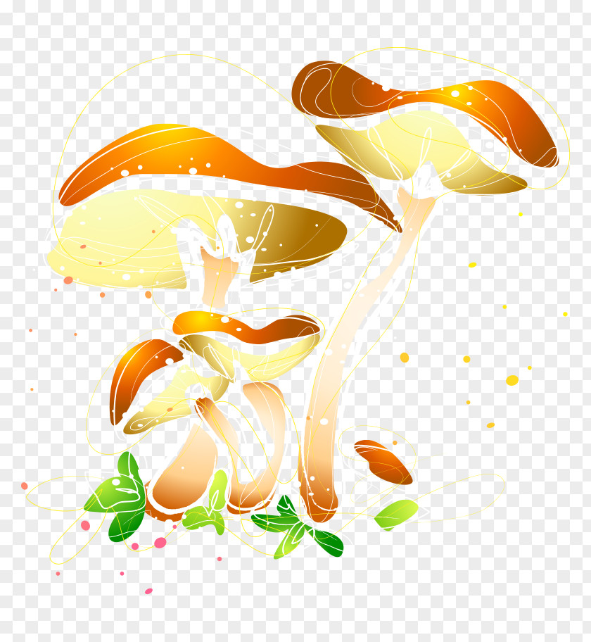 Beautiful Hand-painted Cartoon Mushrooms Drawing Clip Art PNG
