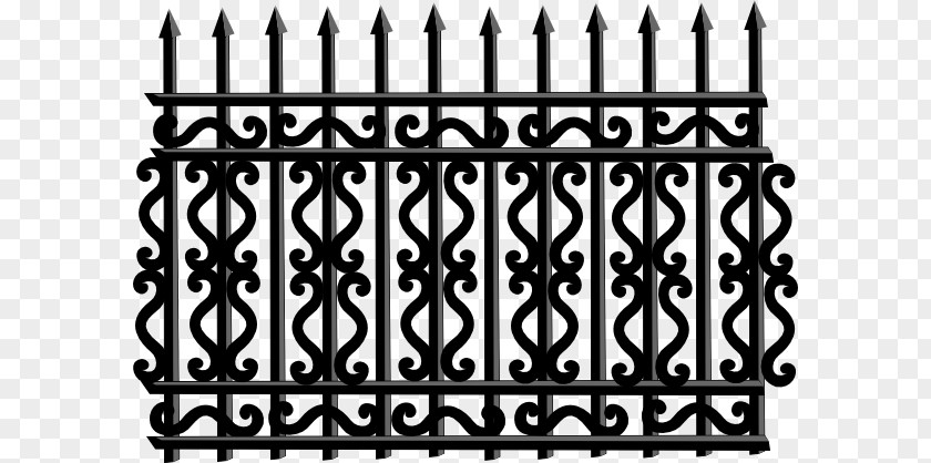 Black Fence Cliparts Gate Iron Railing Clip Art PNG