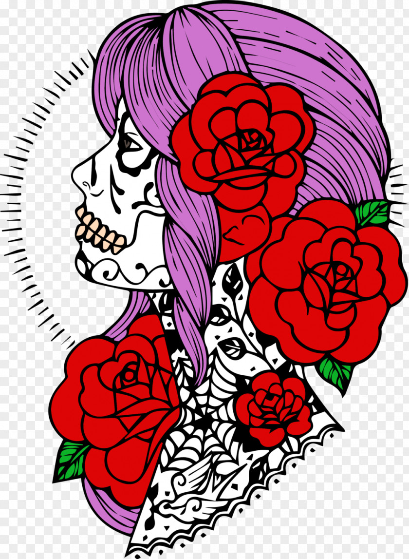 Skull Art Coloring Book Character PNG