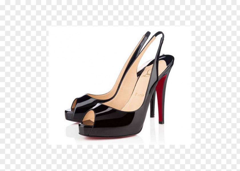 Louboutin Peep-toe Shoe Slingback Court High-heeled Footwear PNG