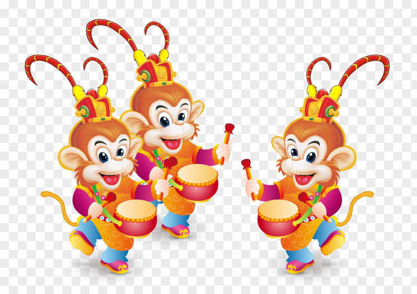 Monkey Drums Poster PNG