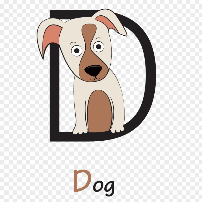 Creative English Dog Breed Puppy Letter Clip Art PNG