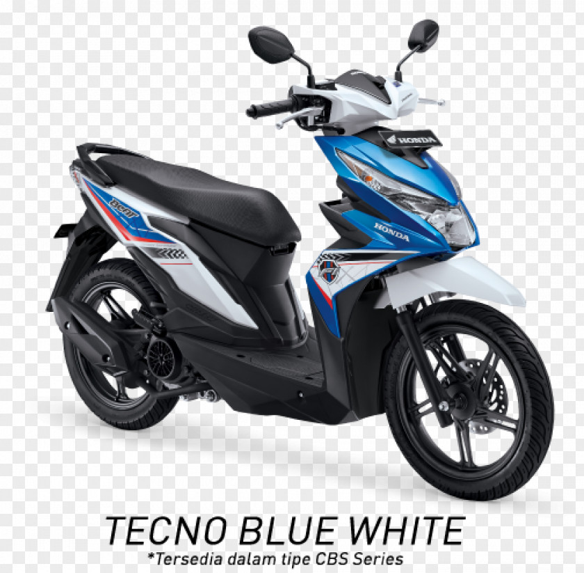 Honda Beat Blue Motorcycle White PNG
