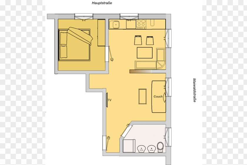 Hotel Room Apartment Floor Plan PNG