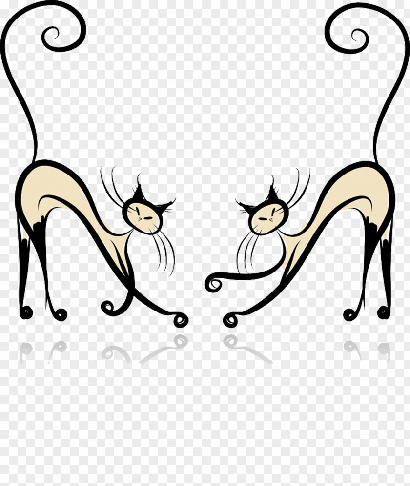 Stretching Cat Siamese Kitten Illustration PNG