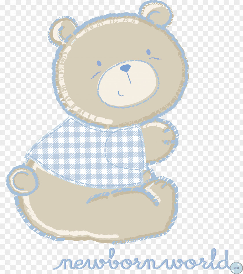 Vector Cute Hand-painted Bear Drawing Illustration PNG