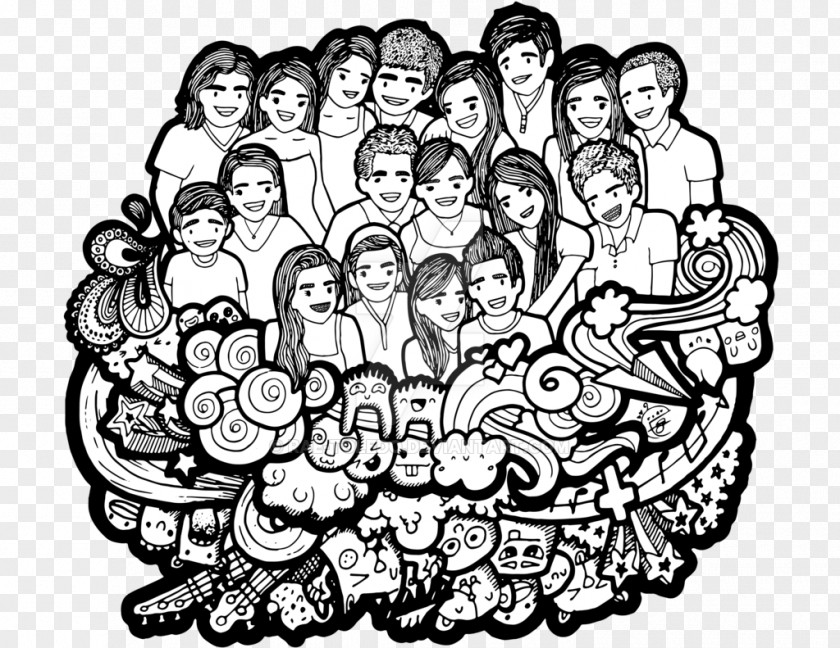 Happy Family Drawing Line Art Social Group PNG