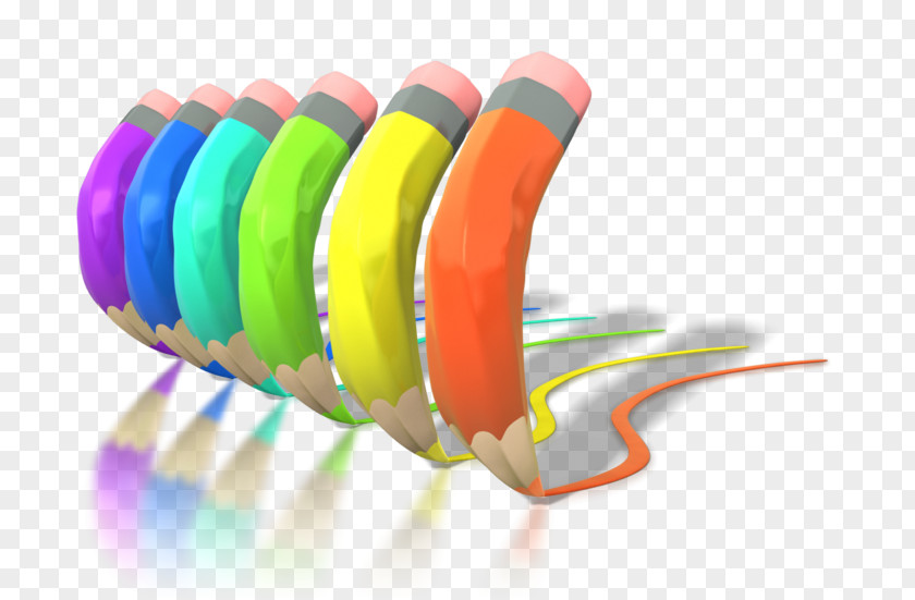 Animation Colored Pencil Rainbow PNG