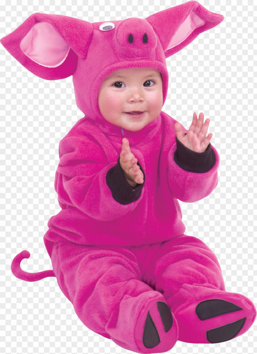 Baby Banner Domestic Pig Little Costume Toddler Infant PNG