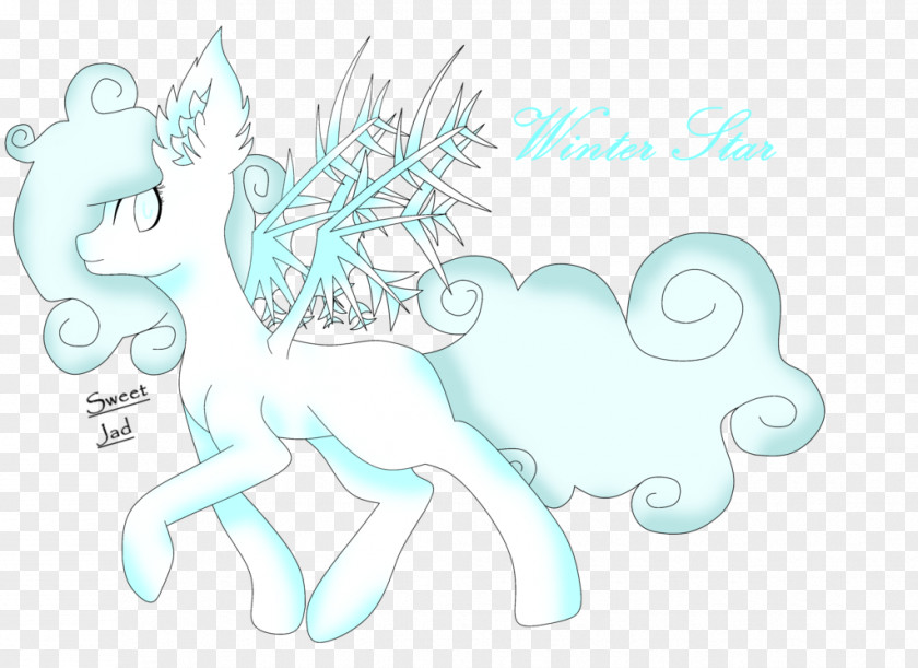 Closed Winter Unicorn Horse Illustration Cartoon Desktop Wallpaper PNG