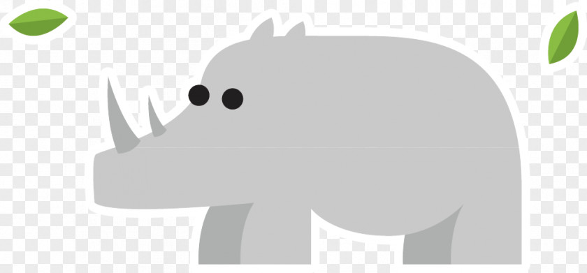 Rhino Vector Elephant Text Illustration PNG
