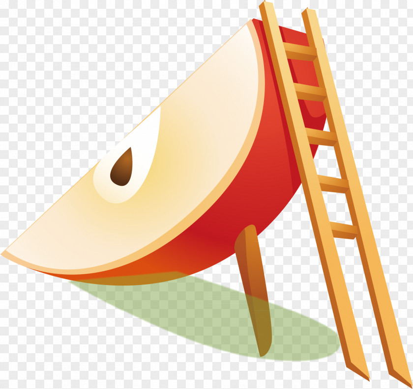 Cartoon Painted Half An Apple Ladder Download Stairs PNG