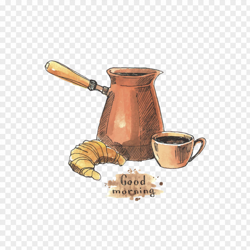 Hand-painted Container Coffee Euclidean Vector Illustration PNG